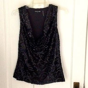 Black Sequin Tank Top